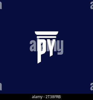 PY initial monogram logo design for law firm company Stock Vector