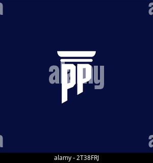 PP initial monogram logo design for law firm company Stock Vector