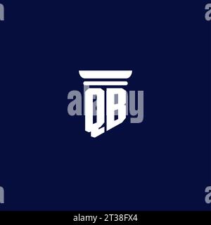 QB initial monogram logo design for law firm company Stock Vector