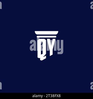 QY initial monogram logo design for law firm company Stock Vector