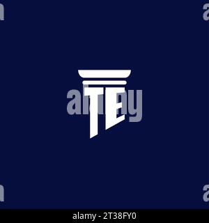 TE initial monogram logo design for law firm company Stock Vector