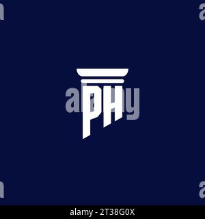 PH initial monogram logo design for law firm company Stock Vector