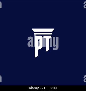 PT initial monogram logo design for law firm company Stock Vector