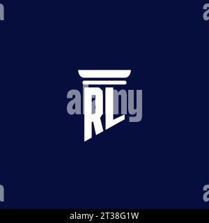 RL initial monogram logo design for law firm company Stock Vector