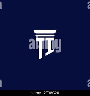 TI initial monogram logo design for law firm company Stock Vector
