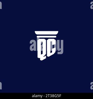 QC initial monogram logo design for law firm company Stock Vector