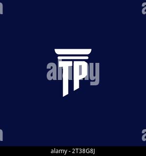 TP initial monogram logo design for law firm company Stock Vector