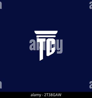 TC initial monogram logo design for law firm company Stock Vector
