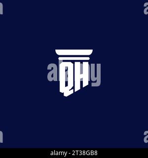 QH initial monogram logo design for law firm company Stock Vector