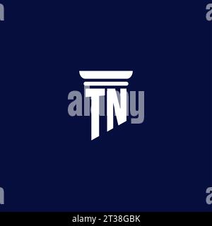 TN initial monogram logo design for law firm company Stock Vector