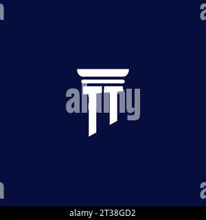 TT initial monogram logo design for law firm company Stock Vector