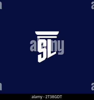 SL initial monogram logo design for law firm company Stock Vector