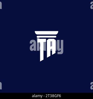 TA initial monogram logo design for law firm company Stock Vector