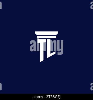 TL initial monogram logo design for law firm company Stock Vector