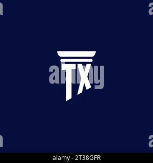 TX initial monogram logo design for law firm company Stock Vector