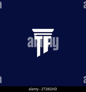 TF initial monogram logo design for law firm company Stock Vector