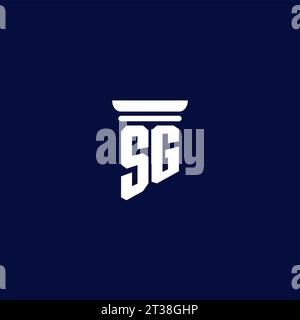 SG initial monogram logo design for law firm company Stock Vector