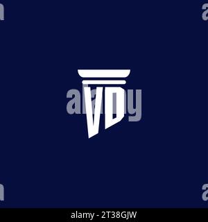 VD initial monogram logo design for law firm company Stock Vector