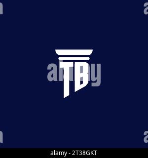 TB initial monogram logo design for law firm company Stock Vector