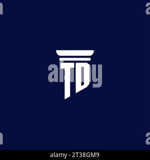 TD initial monogram logo design for law firm company Stock Vector