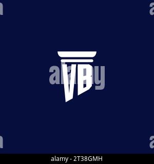 VB initial monogram logo design for law firm company Stock Vector