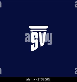 SV initial monogram logo design for law firm company Stock Vector