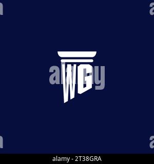 WG initial monogram logo design for law firm company Stock Vector