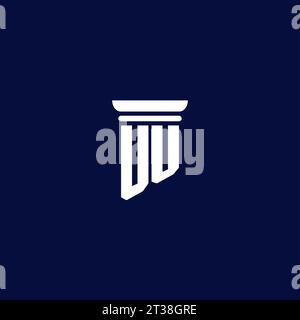 UU initial monogram logo design for law firm company Stock Vector