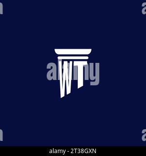 WT initial monogram logo design for law firm company Stock Vector