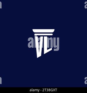 VL initial monogram logo design for law firm company Stock Vector