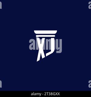 XJ initial monogram logo design for law firm company Stock Vector