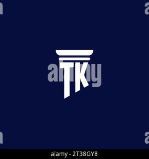 TK initial monogram logo design for law firm company Stock Vector