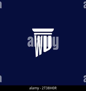 WU initial monogram logo design for law firm company Stock Vector