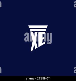 XE initial monogram logo design for law firm company Stock Vector