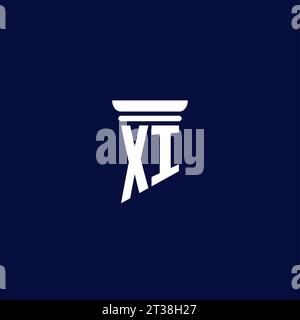XI initial monogram logo design for law firm company Stock Vector
