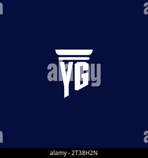 YG initial monogram logo design for law firm company Stock Vector