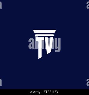 TV initial monogram logo design for law firm company Stock Vector