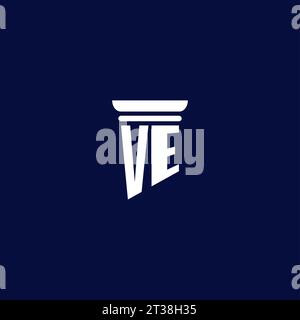 VE initial monogram logo design for law firm company Stock Vector