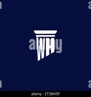 WH initial monogram logo design for law firm company Stock Vector
