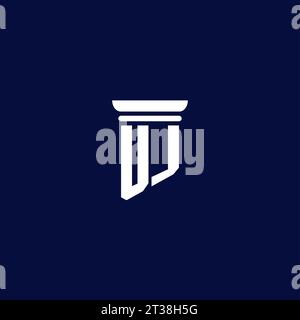 UJ initial monogram logo design for law firm company Stock Vector