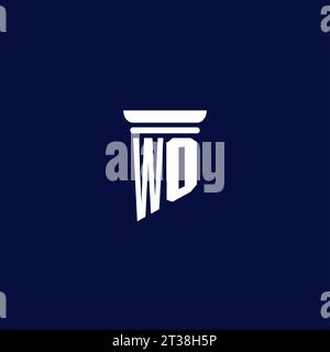 WO initial monogram logo design for law firm company Stock Vector