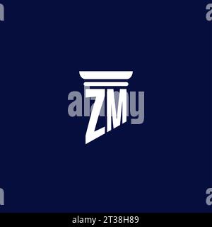 ZM initial monogram logo design for law firm company Stock Vector