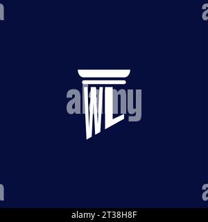 WL initial monogram logo design for law firm company Stock Vector
