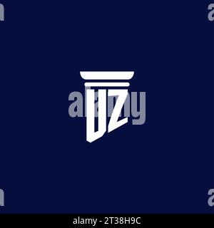 UZ initial monogram logo design for law firm company Stock Vector