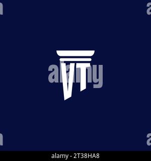 VT initial monogram logo design for law firm company Stock Vector