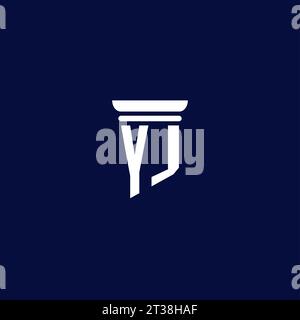 YJ initial monogram logo design for law firm company Stock Vector