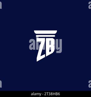 ZB initial monogram logo design for law firm company Stock Vector