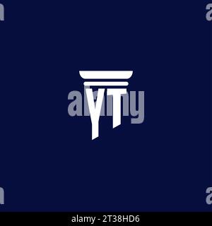YT initial monogram logo design for law firm company Stock Vector