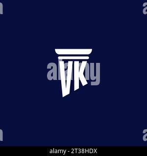 VK initial monogram logo design for law firm company Stock Vector