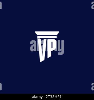 VP initial monogram logo design for law firm company Stock Vector